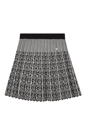 Pleated Skirt in Micro-patterned Jacquard Knit